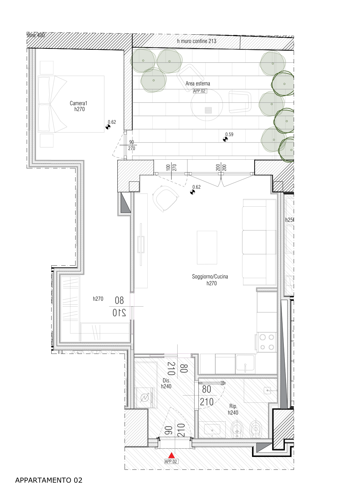 Floor plan — 2_One-Bedroom with Terrace
