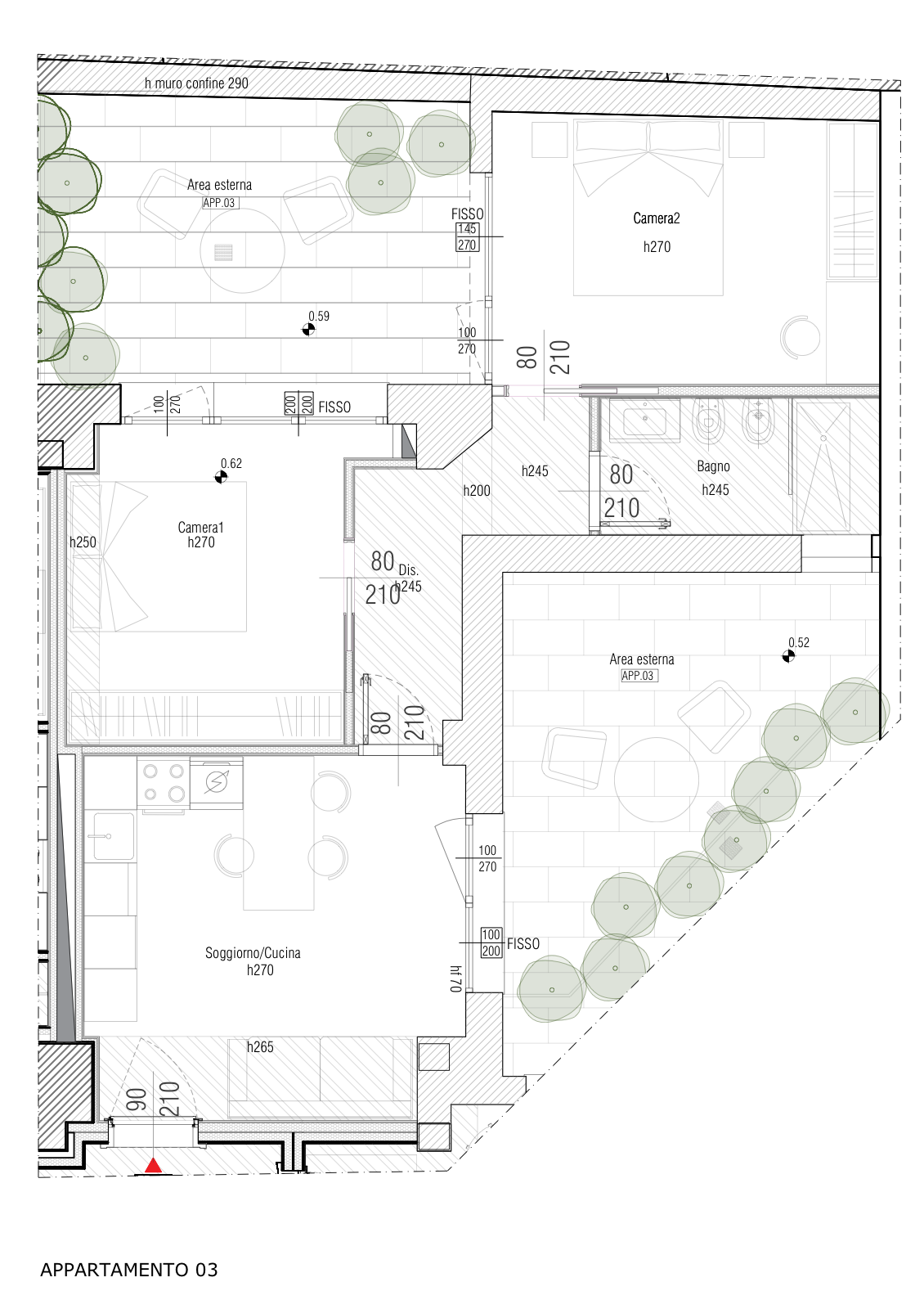 Floor plan — 3- Japandi Two-Bedroom with Two Terraces